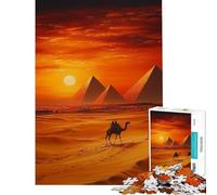 Puzzle per ragazzi da 1000 pezzi con piramidi e tramonto giocattolo educativo pratico per l'analisi e la logica ideale come regalo (dimensioni 50x75cm)