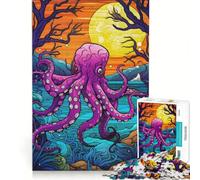 Puzzle per ragazzi da 1000 pezzi con polpo e mare colorato giocattolo educativo per divertimento in famiglia per rafforzare l'amore tra le coppie 38x26cm