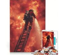 Puzzle per ragazzi da 1000 pezzi con pompieri che combattono le fiamme, gioco educativo, decorazione perfetta, lista dei desideri con Babbo Natale 50x75cm