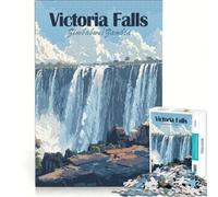 Puzzle per ragazzi da 1000 pezzi con poster delle Cascate Vittoria gioco impossibile decorazione per la casa collezione d'artista belle arti 38x52cm