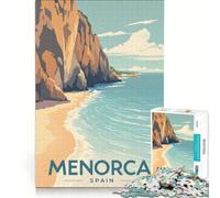 Puzzle per ragazzi da 1000 pezzi con poster di Minorca, gioco impossibile, regalo di compleanno, con poster abbinato e foglio di curiosità 38x26cm