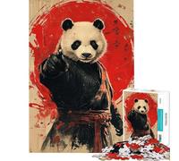 Puzzle per ragazzi da 1000 pezzi con poster di Panda Guerriero gioco per famiglie ideale per le vacanze a casa per passare il tempo regali di Natale e compleanno (dimensioni 38x52cm)