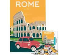 Puzzle per ragazzi da 1000 pezzi con poster di Roma ideale per giochi educativi regali attività per famiglie e compleanni (dimensioni 38x26cm)
