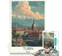 Puzzle per ragazzi da 1000 pezzi con poster di Torino Piemonte, giochi rilassanti, impegnativi e stimolanti, ogni pezzo è unico 38x52cm