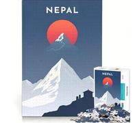 Puzzle per ragazzi da 1000 pezzi con poster di viaggio del Nepal, gioco pratico, difficile e stimolante, cerca un gioco impegnativo 38x52cm