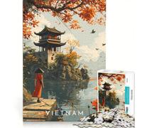 Puzzle per ragazzi da 1000 pezzi con poster di viaggio del Vietnam, divertente e umoristico, un gioco pratico, un'ottima idea regalo e un giocattolo 50x75cm