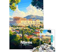 Puzzle per ragazzi da 1000 pezzi con poster di viaggio di Atene Grecia Puzzle per adulti gioco per famiglie taglio di precisione gioco stimolante regalo (dimensioni 38x26cm)