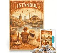 Puzzle per ragazzi da 1000 pezzi con poster di viaggio di Istanbul, gioco pratico, difficile e stimolante, regalo per chi cerca un gioco impegnativo 50x75cm