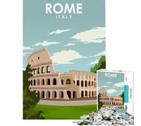 Puzzle per ragazzi da 1000 pezzi con poster di viaggio di Roma Italia ideale per giochi educativi regali compleanni e attività in famiglia (dimensioni 38x26cm)