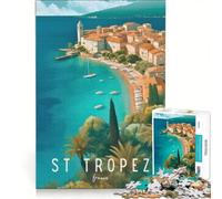 Puzzle per ragazzi da 1000 pezzi con poster di viaggio di Saint-Tropez, giochi educativi, decorazione perfetta, collezione d'artista, belle arti 50x75cm