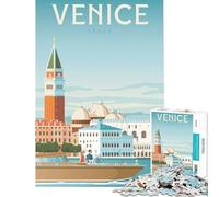 Puzzle per ragazzi da 1000 pezzi con poster di viaggio di Venezia gioco educativo giocattolo intellettuale idee regalo divertenti e spiritose (dimensioni 38x52cm)