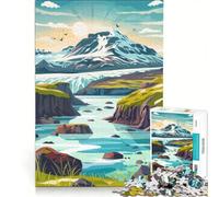 Puzzle per ragazzi da 1000 pezzi con poster di viaggio sull'Islanda, gioco interattivo, difficile e stimolante, cerca un gioco impegnativo 50x75cm