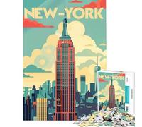 Puzzle per ragazzi da 1000 pezzi con poster retrò di Manhattan gioco interattivo educativo e stimolante ideale come regalo per chi ama i giochi di analisi e logica (dimensioni 38x52cm)