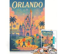 Puzzle per ragazzi da 1000 pezzi con poster retrò di Orlando, giochi rilassanti, difficili e stimolanti, ogni pezzo è unico 50x75cm