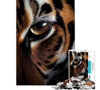 Puzzle per ragazzi da 1000 pezzi con primo piano di una tigre e un occhio Puzzle fai da te da 1000 pezzi per il divertimento in famiglia Gioco stimolante per tutta la famiglia (38x52cm)