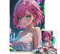 Puzzle per ragazzi da 1000 pezzi con protagonista una donna in stile anime cyberpunk Gioco divertente, allena la mente e la manualità Adatto come decorazione da scrivania 38x52cm