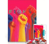 Puzzle per ragazzi da 1000 pezzi con pugni alzati colorati - Lotta per i diritti, gioco pratico, per divertimento in famiglia, ideale come regalo per tutta la famiglia 50x75cm