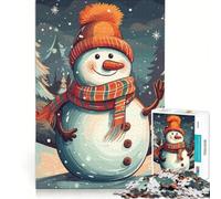 Puzzle per ragazzi da 1000 pezzi con pupazzo di neve tema inverno e Natale antistress sfida impegnativa per rafforzare l'amore tra le coppie 38x52cm