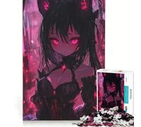 Puzzle per ragazzi da 1000 pezzi con ragazza anime dagli occhi rossi, gioco rilassante, analisi e logica, per migliorare l'amore tra le coppie 38x26cm