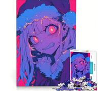 Puzzle per ragazzi da 1000 pezzi con ragazza anime dagli occhi rossi, gioco rilassante, analisi e logica, per migliorare l'amore tra le coppie 38x26cm
