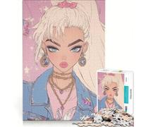 Puzzle per ragazzi da 1000 pezzi con ragazza anime dai capelli biondi, giochi rilassanti, interazione genitore-figlio, regalo di compleanno e unico 38x26cm