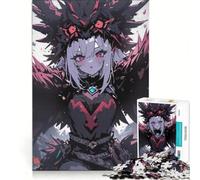 Puzzle per ragazzi da 1000 pezzi con ragazza anime dalle ali di corvo, gioco rilassante, difficile e stimolante, ogni pezzo è unico 38x52cm