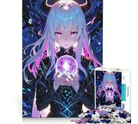 Puzzle per ragazzi da 1000 pezzi con ragazza anime e cristallo, gioco interattivo, attività per famiglie, ottimo regalo per gli appassionati di videogiochi 38x52cm