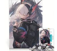 Puzzle per ragazzi da 1000 pezzi con ragazza anime e drago, gioco impossibile, decorazione per la casa, collezione d'artista, belle arti 38x26cm