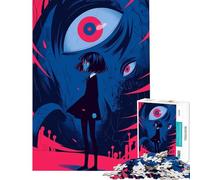 Puzzle per ragazzi da 1000 pezzi con ragazza anime e mostro dagli occhi giganti sfida di intelligenza giocattolo avvincente gioco per famiglie antistress regalo divertente (dimensioni 50x75cm)
