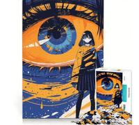 Puzzle per ragazzi da 1000 pezzi con ragazza anime e occhio gigante, gioco rilassante, di analisi e logica, per rafforzare l'amore tra le coppie 50x75cm
