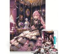 Puzzle per ragazzi da 1000 pezzi con ragazza anime in abito elegante, gioco divertente, allena la mente e la manualità, ideale come decorazione da scrivania 50x75cm