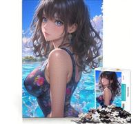 Puzzle per ragazzi da 1000 pezzi con ragazza anime in costume da bagno, gioco rilassante, di analisi e logica, per migliorare l'amore tra le coppie 50x75cm