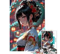 Puzzle per ragazzi da 1000 pezzi con ragazza anime in kimono difficile e stimolante antistress gioco rompicapo per ragazzi dai 14 anni in su (38x52cm)
