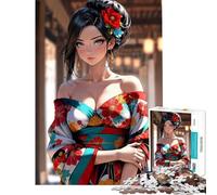 Puzzle per ragazzi da 1000 pezzi con ragazza anime in kimono Un gioco avvincente per coltivare la pazienza ideale per tutta la famiglia e per le coppie Un regalo perfetto per gli amanti del gioco