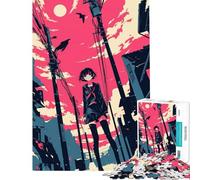 Puzzle per ragazzi da 1000 pezzi con ragazza anime in un ambiente urbano Sfida educativa decorazione per la casa gioco educativo per ragazzi dai 14 anni in su 50x75cm