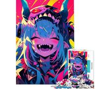 Puzzle per ragazzi da 1000 pezzi con ragazza anime sorridente e maschera da demone Un'esperienza impegnativa da completare Regalo di compleanno Giochi educativi per ragazzi dai 14 anni in su 50x75cm