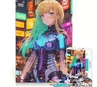 Puzzle per ragazzi da 1000 pezzi con ragazza cibernetica in stile anime, gioco rilassante, di analisi e logica, per rafforzare l'amore tra le coppie 50x75cm