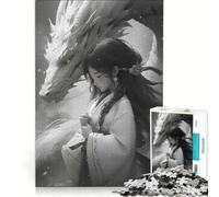 Puzzle per ragazzi da 1000 pezzi con ragazza drago in stile manga gioco pratico per divertimento in famiglia ideale come regalo per tutta la famiglia 38x52cm
