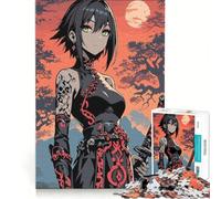 Puzzle per ragazzi da 1000 pezzi con ragazza guerriera in stile anime, gioco educativo, migliora la memoria, gioco stimolante, regalo 38x52cm