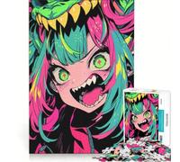 Puzzle per ragazzi da 1000 pezzi con ragazza mostro anime, gioco rilassante, analisi e logica, per migliorare l'amore tra le coppie 38x26cm