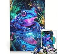 Puzzle per ragazzi da 1000 pezzi con rana al neon e riflesso gioco pratico per il divertimento in famiglia ideale come regalo per tutta la famiglia 38x52cm