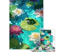 Puzzle per ragazzi da 1000 pezzi con rana su stagno di ninfee Divertimento a casa attività antistress per tutta la famiglia adatto a partire dai 14 anni 50x75cm