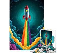 Puzzle per ragazzi da 1000 pezzi con razzo e arcobaleno stimola la mente esercita la memoria assembla e rilassa Adatto a partire dai 14 anni 50x75cm