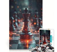 Puzzle per ragazzi da 1000 pezzi con re nero degli scacchi, gioco per famiglie, attività divertenti da fare a casa, per rafforzare l'amore tra le coppie 38x26cm
