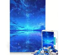 Puzzle per ragazzi da 1000 pezzi con riflessi blu e cielo stellato, gioco rompicapo, impegnativo da completare, ideale come regalo per tutta la famiglia 38x52cm