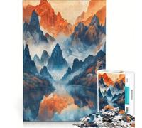 Puzzle per ragazzi da 1000 pezzi con riflessi di montagna inchiostro gioco pratico per divertimento in famiglia ideale come regalo per tutta la famiglia 38x26cm