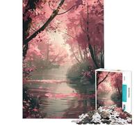 Puzzle per ragazzi da 1000 pezzi con riflessi rosa nella foresta ideale per compleanni e Natale Giocattolo per rafforzare i ricordi decorazione da parete Adatto a persone dai 14 anni in su (50x75cm)