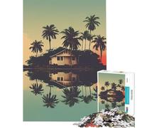 Puzzle per ragazzi da 1000 pezzi con riflessi tropicali gioco stimolante e rompicapo difficile ideale come regalo (dimensioni 38x26cm)