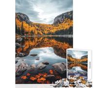 Puzzle per ragazzi da 1000 pezzi con riflesso autunnale sul lago gioco rilassante giocattolo educativo per migliorare la memoria con Babbo Natale (50x75cm)