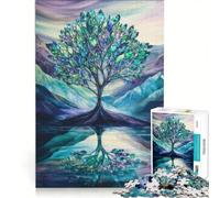 Puzzle per ragazzi da 1000 pezzi con riflesso dell'albero di cristallo, giocattolo educativo, migliora la memoria, con poster abbinato e foglio di curiosità 50x75cm